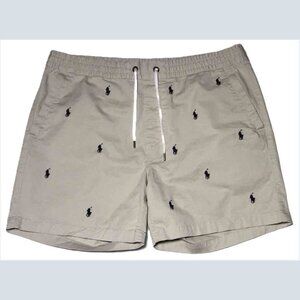 Polo Ralph Lauren Embroidered Polo Pony Emblem Chinos Shorts Khaki Men's Size XL